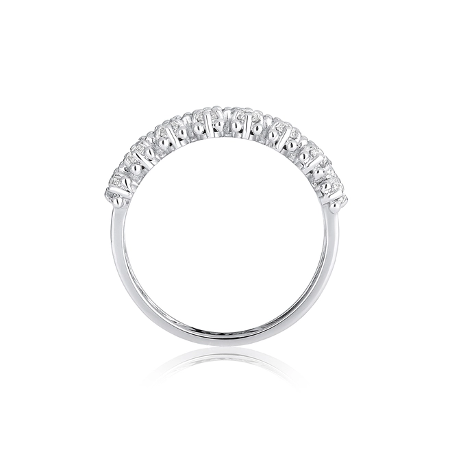 Anel aparador aro triplo ouro branco 18k cravejado com 83pts de Diamantes 3