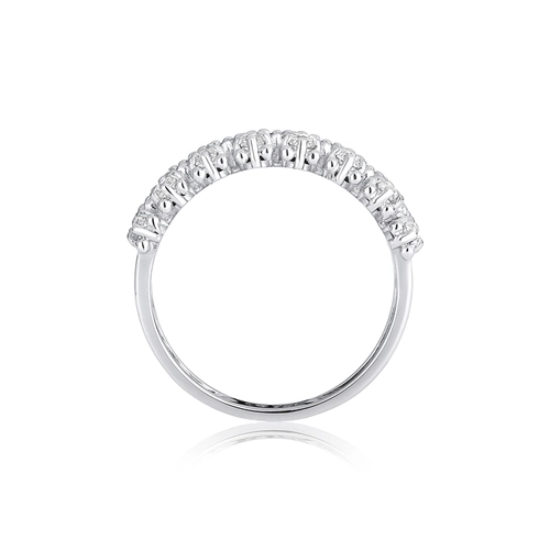 Anel aparador aro triplo ouro branco 18k cravejado com 83pts de Diamantes