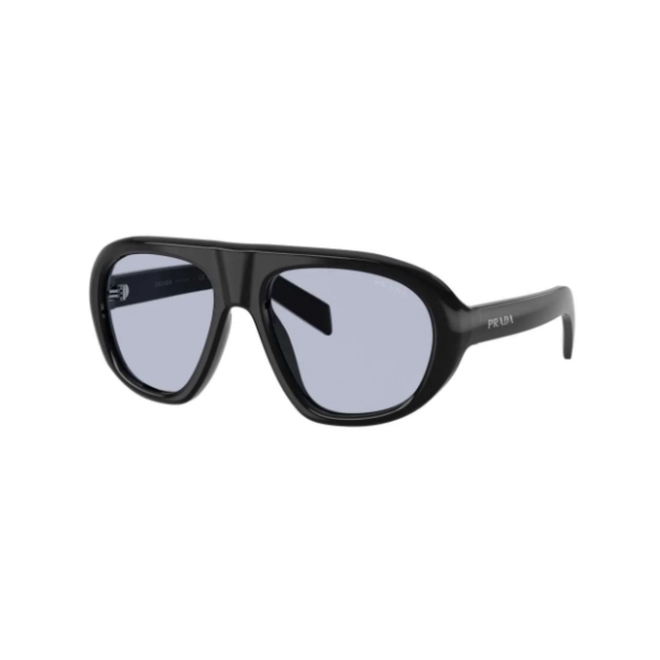 Óculos de Sol Prada 0PR C05S 16K30X57 Acetato Preto com lentes na cor Azul 1