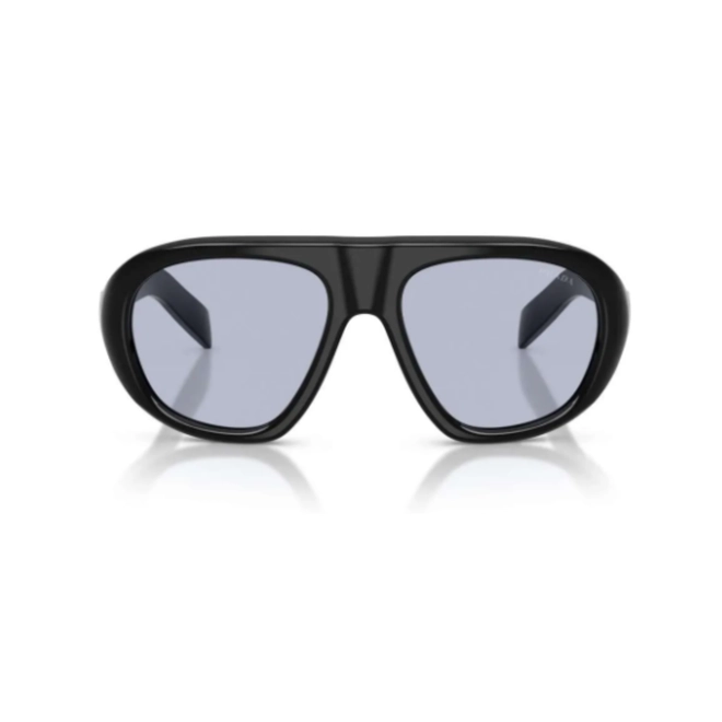 Óculos de Sol Prada 0PR C05S 16K30X57 Acetato Preto com lentes na cor Azul 2