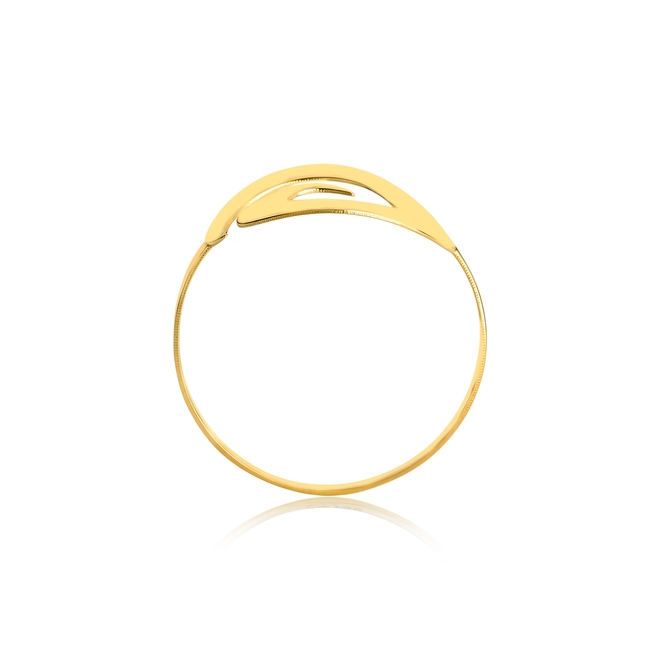 Anel geométrico em ouro 18k espiral polido 3