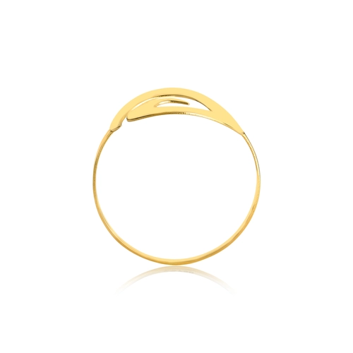 Anel geométrico em ouro 18k espiral polido