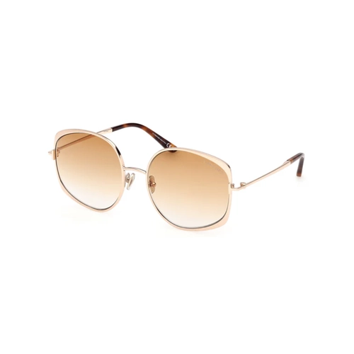 Óculos de Sol Tom Ford FT1349_5828F Metal Rose com lentes na cor Marrom Degradê