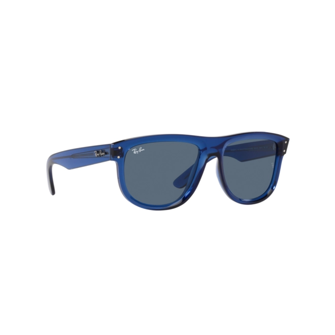 Óculos de Sol Ray-Ban Boyfriend Reverse 0RBR0501S 67083A56 Acetato Azul Transparente com lentes na cor Azul 3