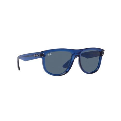 Óculos de Sol Ray-Ban Boyfriend Reverse 0RBR0501S 67083A56 Acetato Azul Transparente com lentes na cor Azul