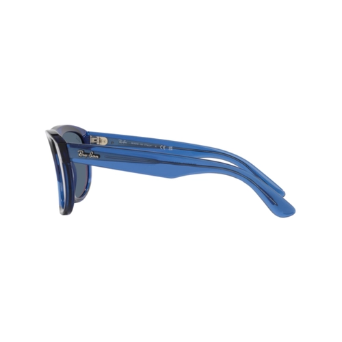 Óculos de Sol Ray-Ban Boyfriend Reverse 0RBR0501S 67083A56 Acetato Azul Transparente com lentes na cor Azul