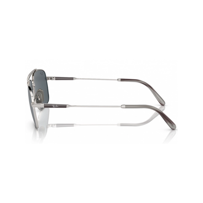 Óculos de Sol Ray-Ban Michael Titanium 0RB8096 9209R559 Titânio Prata com lentes na cor Azul 4