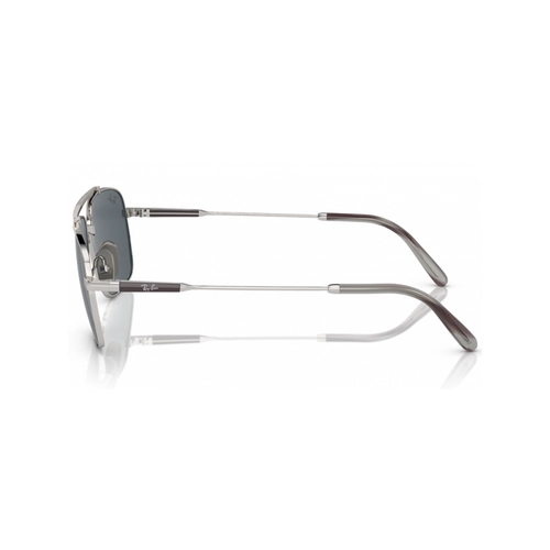 Óculos de Sol Ray-Ban Michael Titanium 0RB8096 9209R559 Titânio Prata com lentes na cor Azul