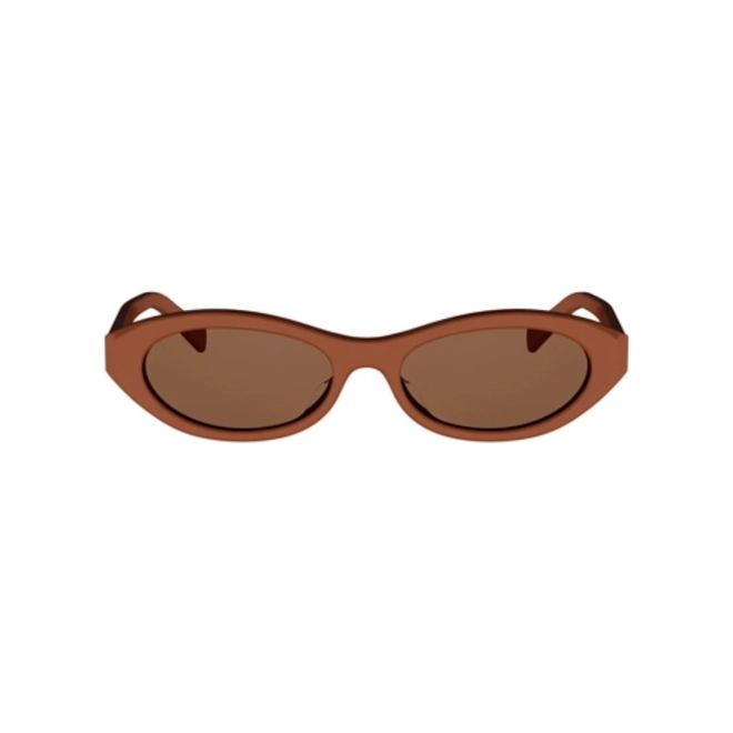 Óculos de Sol Celine Triomphe CL40353U_5442E Acetato Laranja com lentes na cor Marrom 2