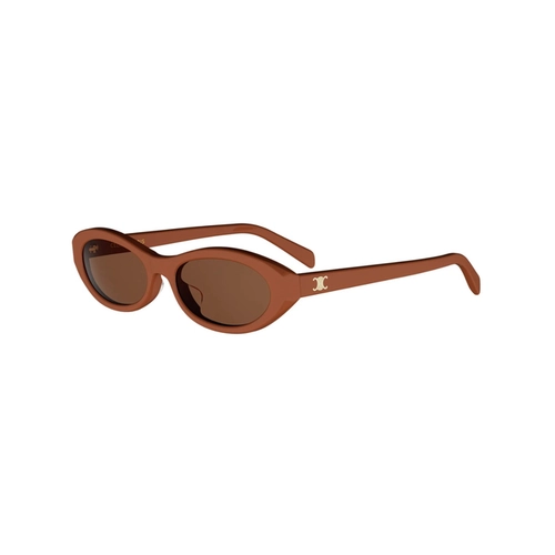 Óculos de Sol Celine Triomphe CL40353U_5442E Acetato Laranja com lentes na cor Marrom