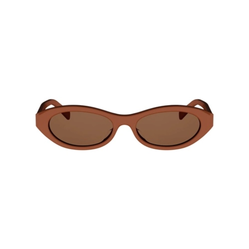 Óculos de Sol Celine Triomphe CL40353U_5442E Acetato Laranja com lentes na cor Marrom
