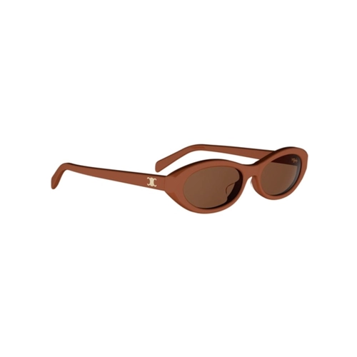 Óculos de Sol Celine Triomphe CL40353U_5442E Acetato Laranja com lentes na cor Marrom