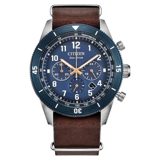 Relógio Citizen Terra Force Eco-Drive Cronógrafo - CA4747 05LN Azul 1