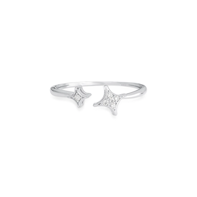 Anel For me Astra em prata 925 estrelas com Zircônias brancas 2