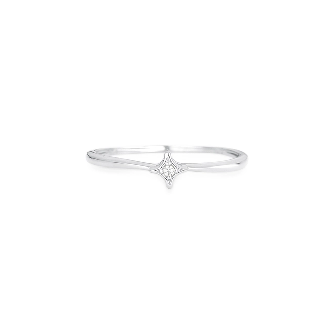 Anel For me Astra em prata 925 solitário estrela com Zircônias brancas 2