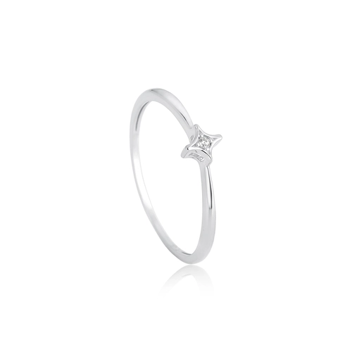 Anel For me Astra em prata 925 solitário estrela com Zircônias brancas