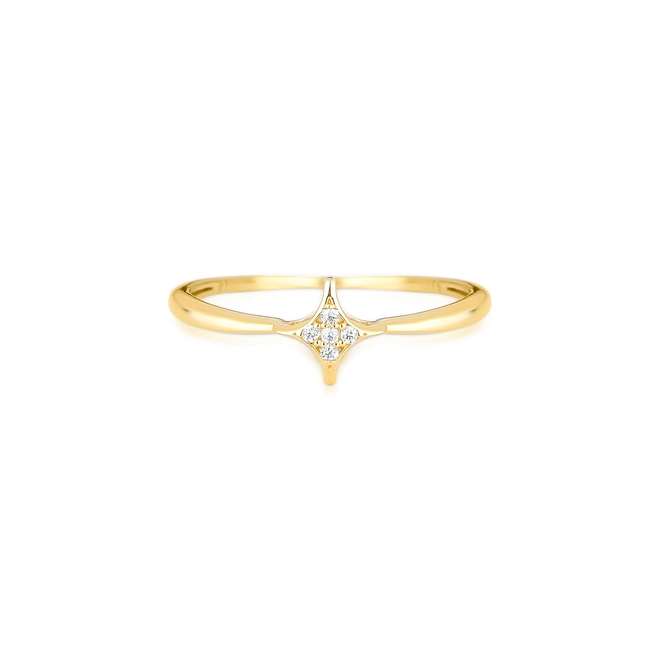 Anel For me Astra aro integrado com estrela em prata 925 dourada com Zircônias brancas 2