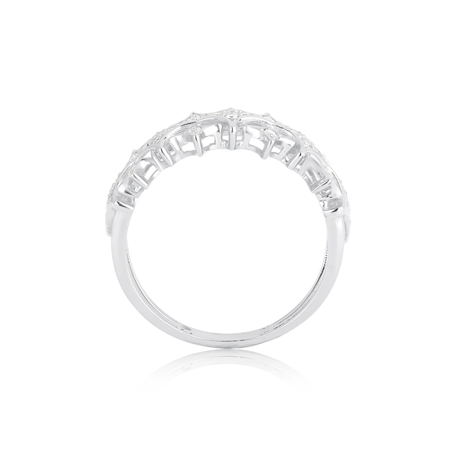 Anel For me Astra aparador em prata 925 com 2 aros de estrelas e Zircônias brancas 3