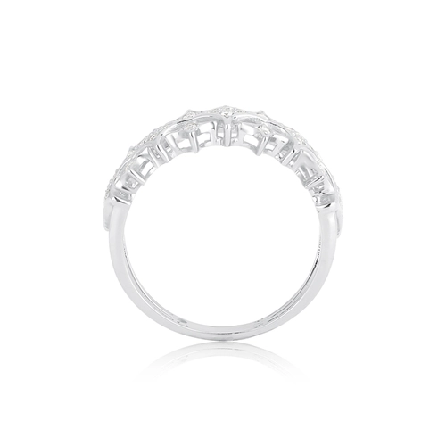 Anel For me Astra aparador em prata 925 com 2 aros de estrelas e Zircônias brancas