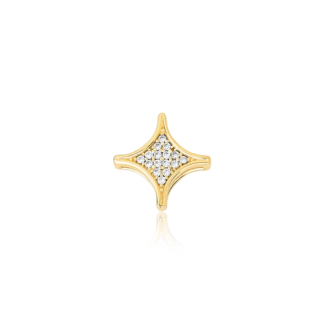 Pingente For me Astra em prata 925 dourada estrela com Zircônias brancas 1