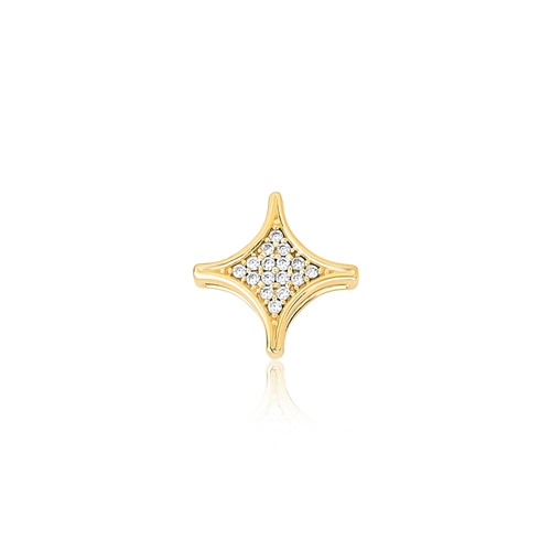 Pingente For me Astra em prata 925 dourada estrela com Zircônias brancas