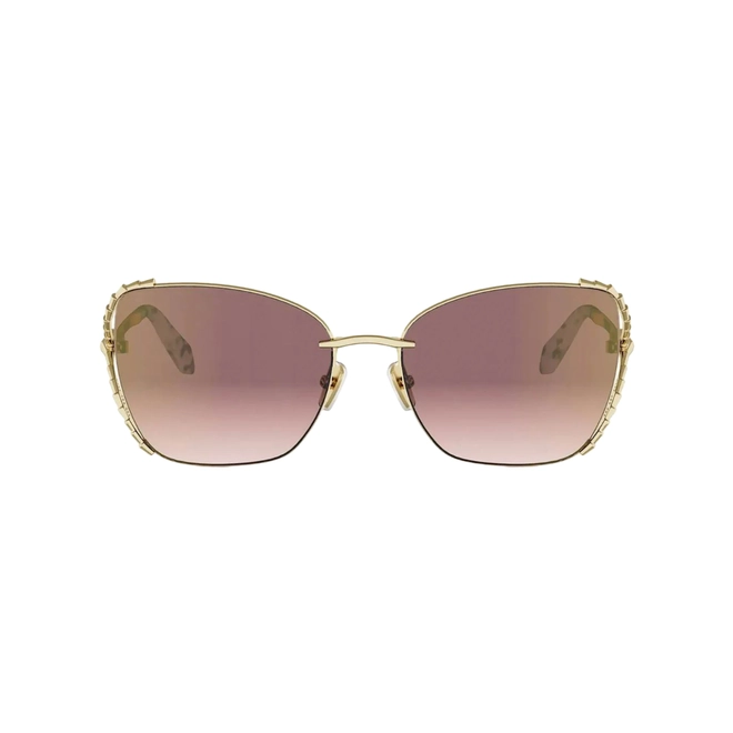 Óculos de Sol Bvlgari BV40081U_5630Z Metal Dourado com lentes na cor Marrom Degradê 2