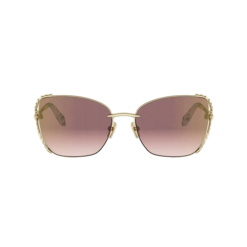 Óculos de Sol Bvlgari BV40081U_5630Z Metal Dourado com lentes na cor Marrom Degradê