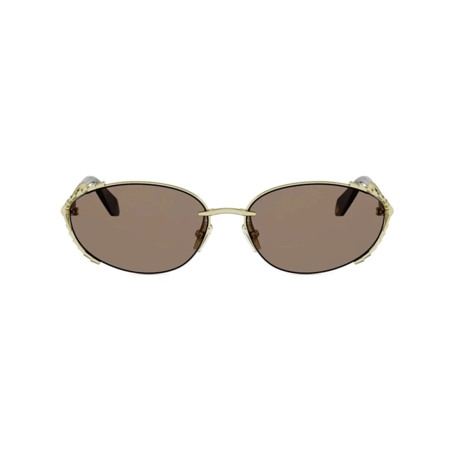 Óculos de Sol Bvlgari BV40095U_5730E Metal Dourado com lentes na cor Marrom 2