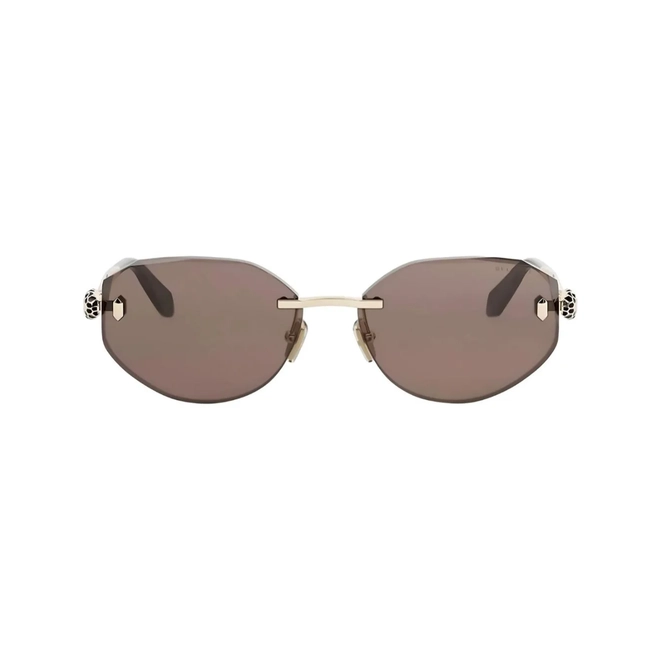 Óculos de Sol Bvlgari BV40059U_5833J Metal Dourado com lentes na cor Marrom 2