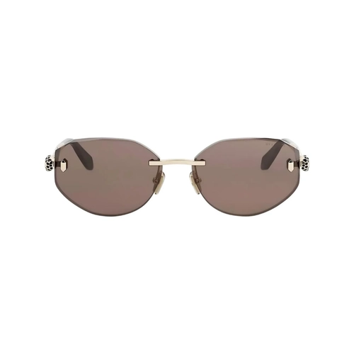 Óculos de Sol Bvlgari BV40059U_5833J Metal Dourado com lentes na cor Marrom
