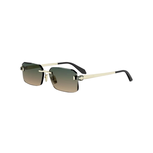 Óculos de Sol Bvlgari BV40108U_5833J Metal Dourado com lentes na cor Verde Degradê