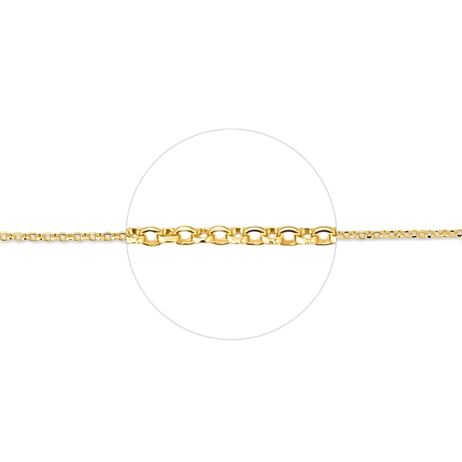 Corrente de elo Português em ouro 18k polida fecho mola 50CM 3