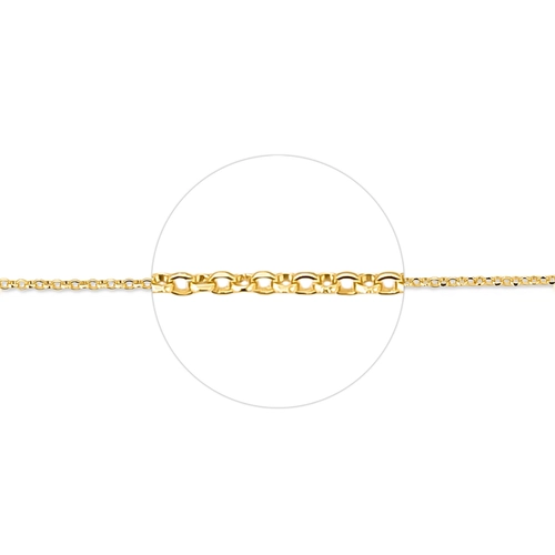 Corrente de elo Português em ouro 18k polida fecho mola 50CM
