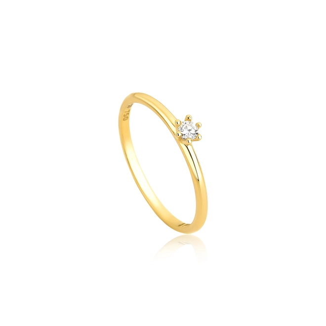 Anel Infinity Diamonds II em ouro 18k solitário com 5pts de Diamantes 1