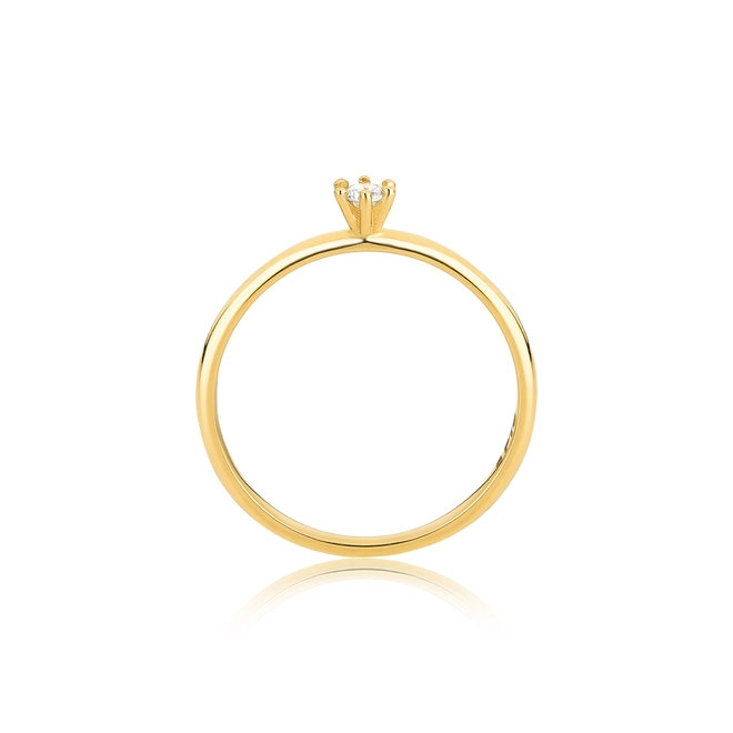 Anel Infinity Diamonds II em ouro 18k solitário com 5pts de Diamantes 3