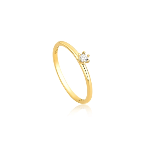 Anel Infinity Diamonds II em ouro 18k solitário com 5pts de Diamantes