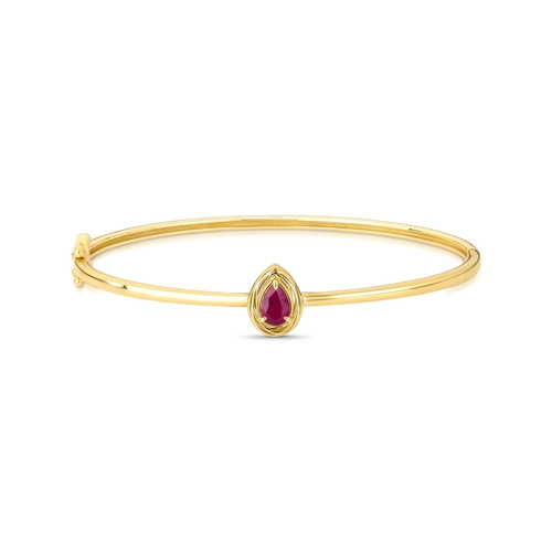 Pulseira Nido Orientais bracelete tubo ouro 18k ninho envolve gota de Rubi