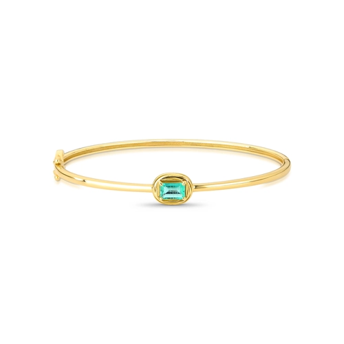 Pulseira Nido Oriental bracelete em ouro 18k ninho envolve gema de Esmeralda