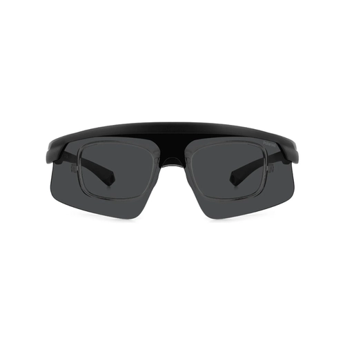 Óculos de Grau Polaroid com Clip-On PLD 7056/CI/S O6W 99M9 S Policarbonato Preto com lentes na cor Cinza Polarizado