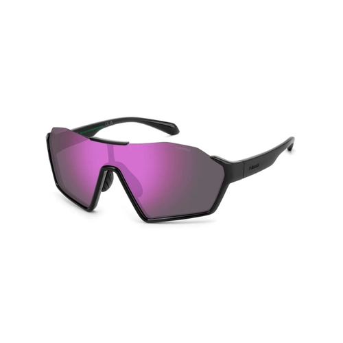 Óculos de Sol Polaroid PLD 7062/S 807 99AI S Policarbonato Preto com lentes na cor Rosa Espelhado Polarizado