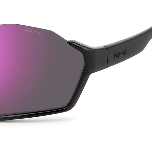 Óculos de Sol Polaroid PLD 7062/S 807 99AI S Policarbonato Preto com lentes na cor Rosa Espelhado Polarizado