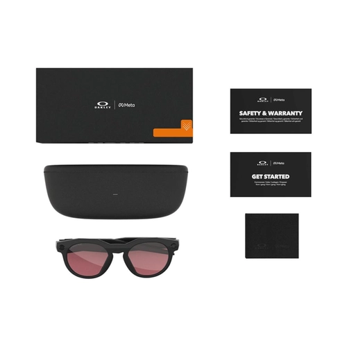 Óculos de Sol Oakley Meta HSTN 0OW8002 80020951 Acetato Preto Brilhante com lentes na cor Roxo Prizm