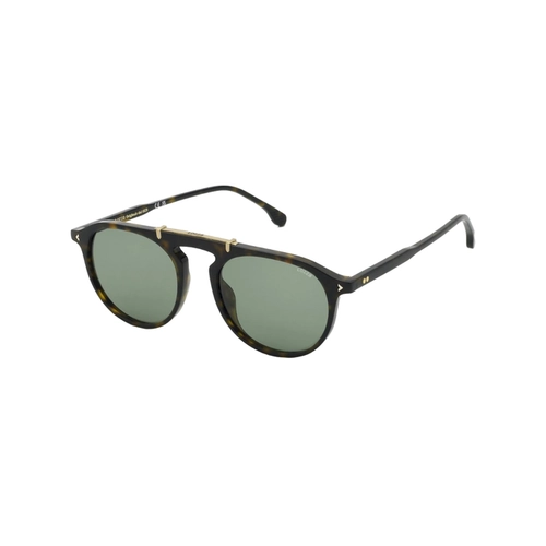 Óculos de Sol Lozza SL4430 02BL 52 Acetato Marrom Mesclado com lentes na cor Verde