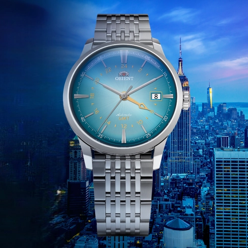 Relógio Orient Special Calibers GMT Automático - NH3SS019 E1SX Turquesa