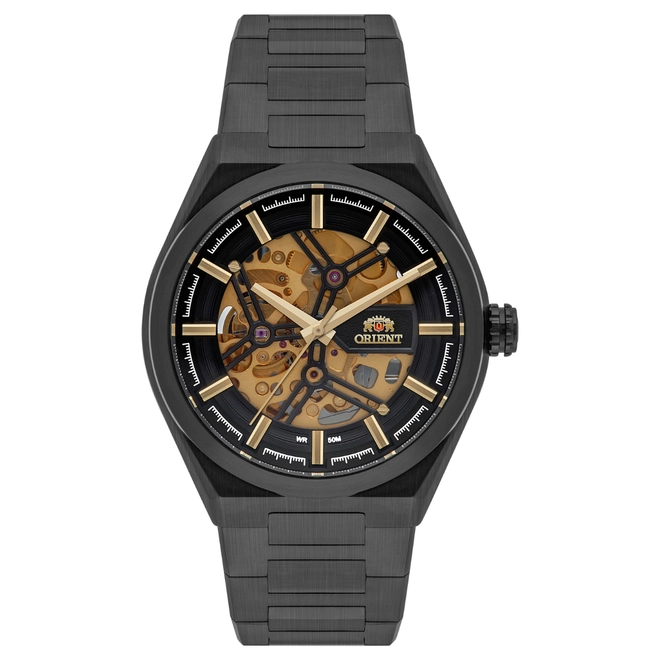 Relógio Orient Skeleton Automático - NH7YY007 P1PX Preto 1