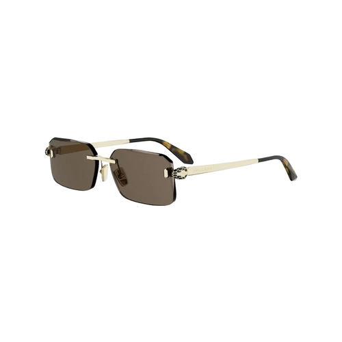 Óculos de Sol Bvlgari BV40108U_5833E Metal Dourado com lentes na cor Marrom