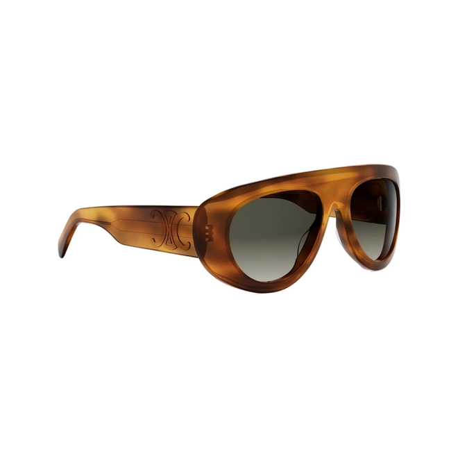 Óculos de Sol Celine Triomphe CL40340U_5753F Acetato Marrom Mesclado com lentes na cor Cinza Degradê 3