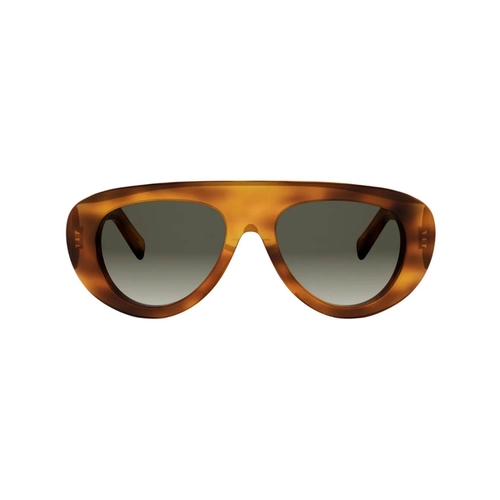 Óculos de Sol Celine Triomphe CL40340U_5753F Acetato Marrom Mesclado com lentes na cor Cinza Degradê