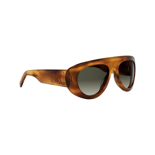 Óculos de Sol Celine Triomphe CL40340U_5753F Acetato Marrom Mesclado com lentes na cor Cinza Degradê