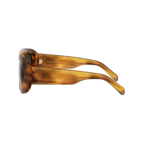 Óculos de Sol Celine Triomphe CL40340U_5753F Acetato Marrom Mesclado com lentes na cor Cinza Degradê
